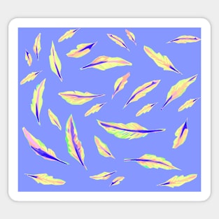 feather bad trip soft purple and green colour style fabric pattern Sticker